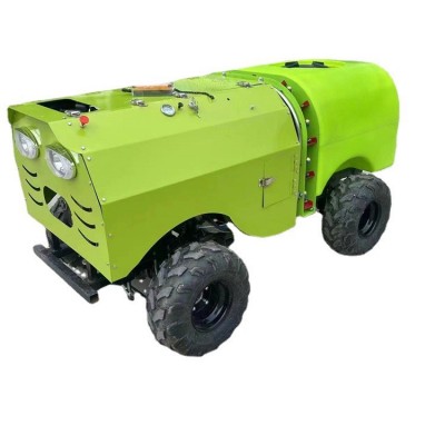 新款遥控打药机 四驱全自动果园喷药机 人机分离果树打药弥雾机