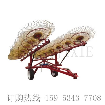 牵引式指盘搂草机 搂牧草苜蓿秸秆旋风耙 悬挂式搂草机搂草耙子