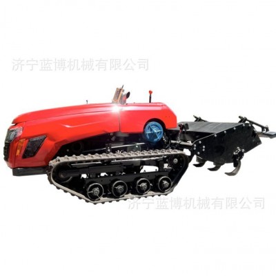 小型多功能微耕机 自走式果园农用耕地机 柴油款遥控履带式旋耕机