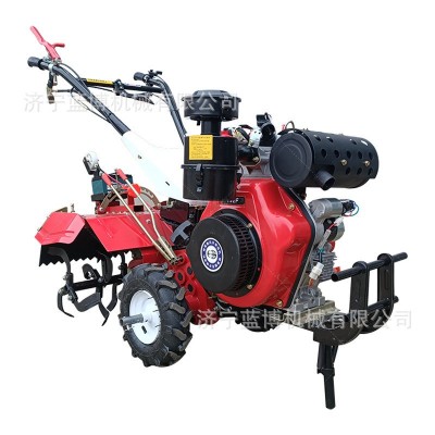 小型四驱微耕机 农用自走式耕地机 菜地大棚汽油柴油款家用耕田机
