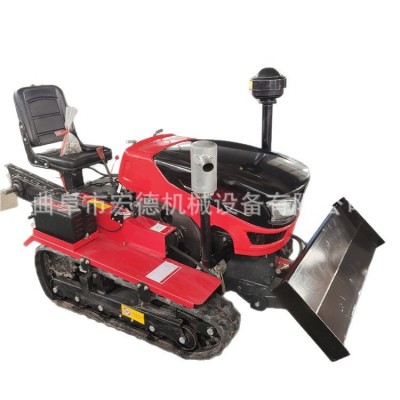 履带式旋耕机 农用乘坐式耕地机 多功能新型柴油微耕机