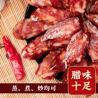 批发利禄湖北恩施农家腊肠高山柴火慢炕烟熏麻辣香肠500g装图5