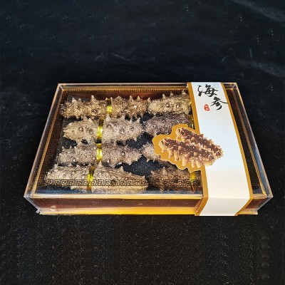 淡干海参鲍鱼礼盒装鹿茸人参四拼海味干货海鲜礼盒批发鱼胶滋补品图3