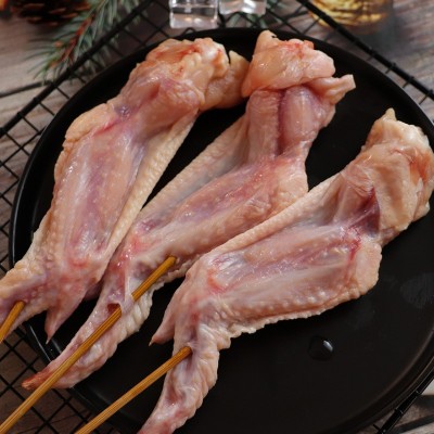 一心一串烧烤原味全翅串无腌制冷冻鸡翅肉串商用烧烤冷冻食材10串图4