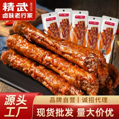 精武手撕烤脖40g厂家批发香辣即食卤味肉类休闲零食烤鸡脖速食图4