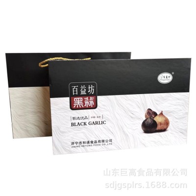 厂家直供龙润生独头黑蒜山东特产多瓣黑大蒜优选独头罐装礼品礼盒