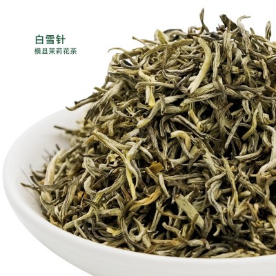 花茶广西横县茉莉花茶 浓香型白雪芽散装三窖茉莉小银针厂家批发图1