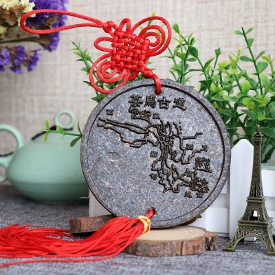 批发云南普洱茶雕挂件 10cm工艺品云南名族风福字中国结挂饰挂件