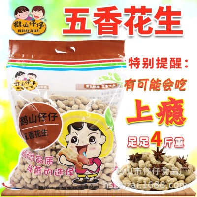 鹤山仔仔五香花生干果零食广东特产坚果厂家批发4斤新包装6袋箱装