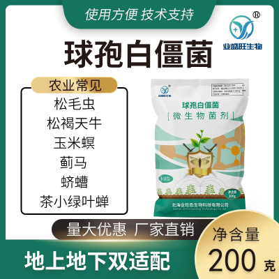 业盛旺水溶性球孢白僵菌粉剂松毛虫蛴螬菜青虫菌剂高效生物菌剂