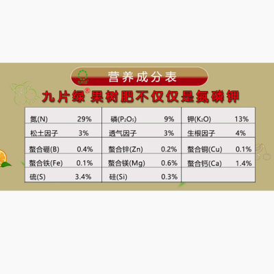 官方直供低价直销高氮复合肥高浓度多元素型九片绿果树肥料专用肥